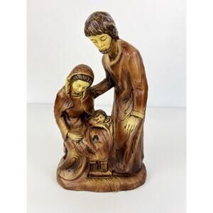 Vintage Nativity Mary Joseph Baby Jesus Holy Family Handmade In Japan Resin?